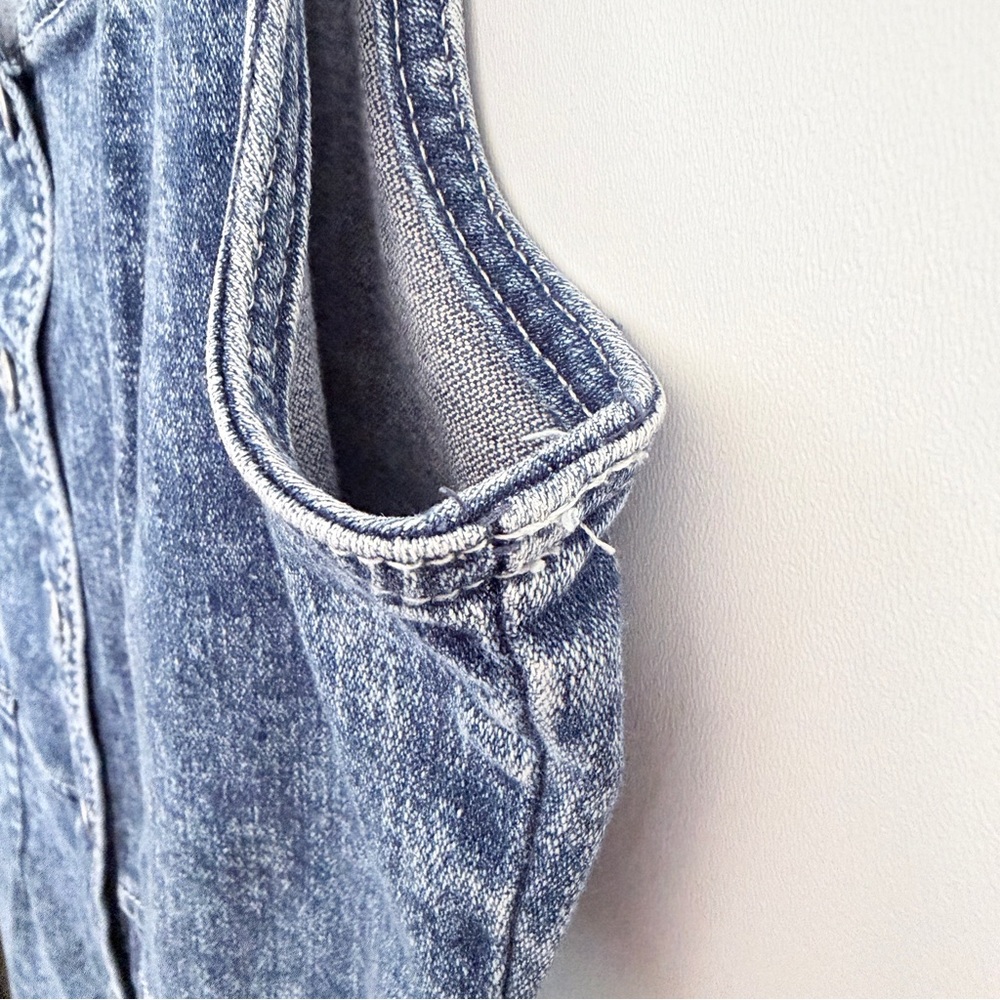 Vintage Jordache Sleeveless Button Up Acid Wash Denim Dress Size Small Y2K - Picture 8 of 13